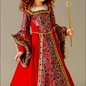Chasing Fireflies Queen Isabella Red, Faux-Fur lined Dress Costume + Crown